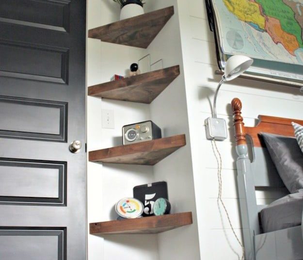 built-in shelves