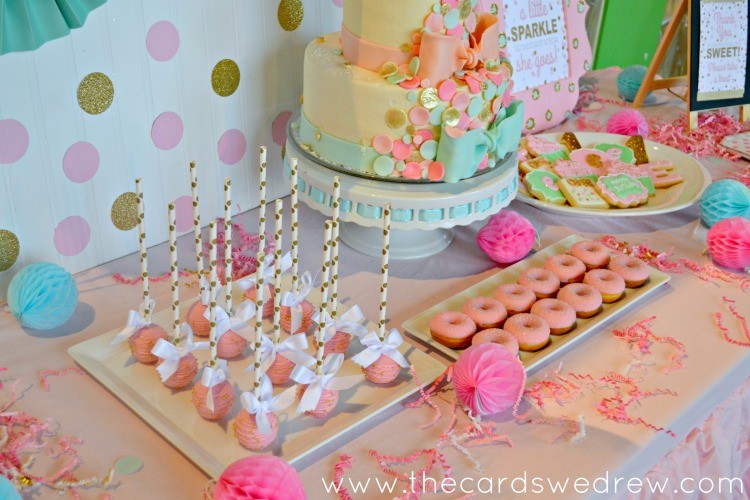 gold and pink dessert table