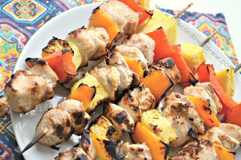 grilled margarita chicken skewers from The Cards We Drew