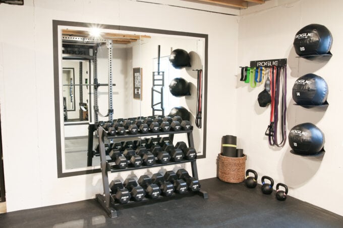 Double Mirrors with Dumbell Set