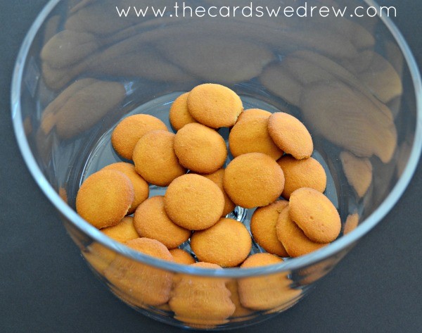 line bottom of the bowl with nilla wafers