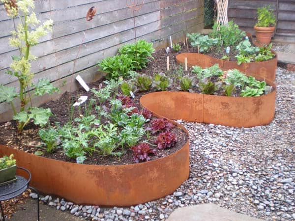 planter steel edges
