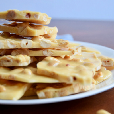 old fashioned peanut brittle on a plate