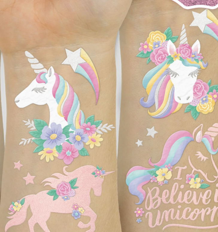 Unicorn temporary tattoos