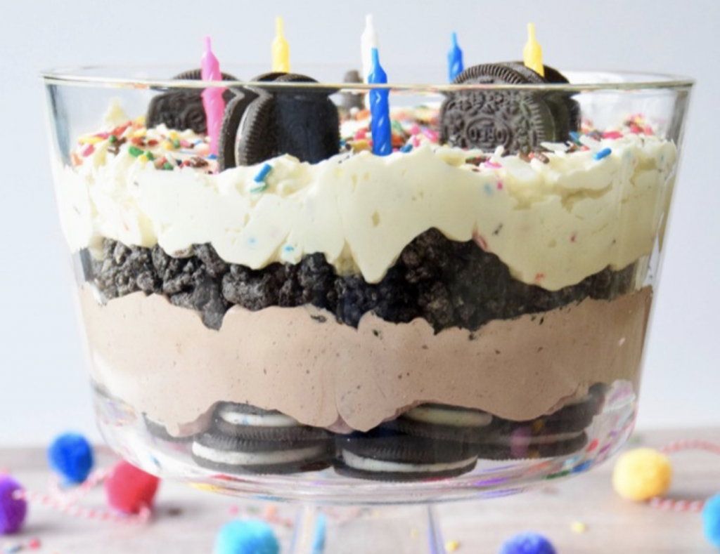 birthday oreo trifle dessert
