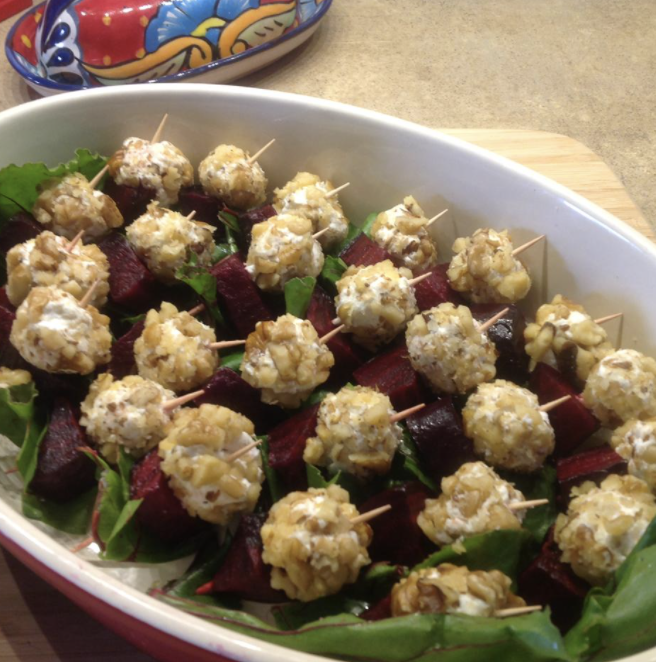 beet salad on a stick
