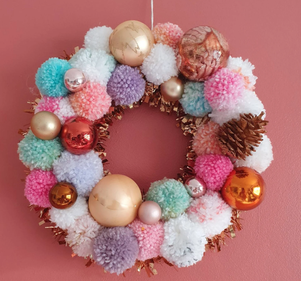 pom pom wreath